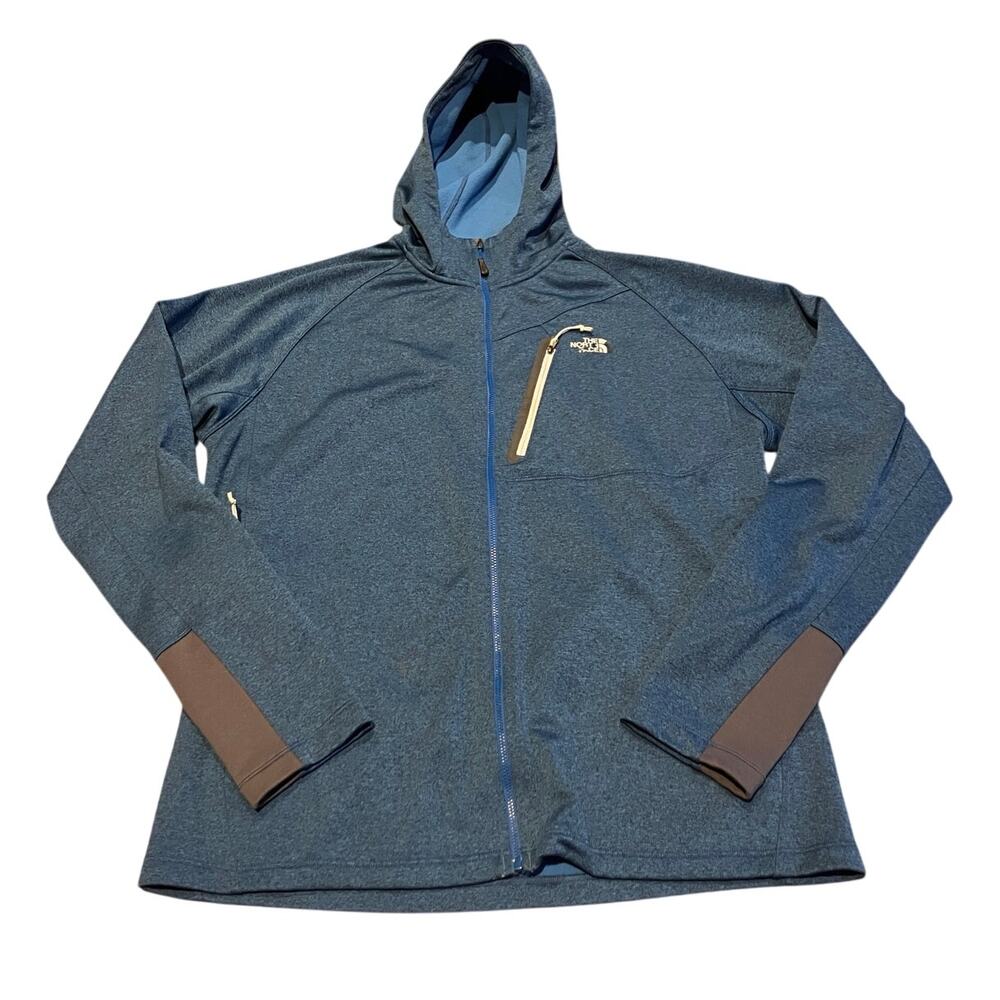 The‎ North Face Men's XL Blue Full Zip Hoodie Jacket Polyester Stretch